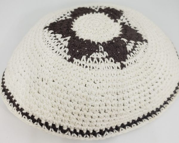 KippaCo Hand Knitted Yarmulke, Knitted Kippah Hat 15 cm 5.9 Inc 022-1-hand knitted kippah, kippah. 100 cotton, Bar Mitzvah kippah, Wedding Kippa