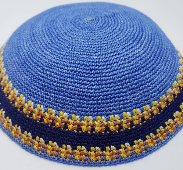 KippaCo Hand Knitted Yarmulke, Knitted Kippah Hat 15 cm 5.9 Inc 025a-1-hand knitted kippah, kippah. 100 cotton, Bar Mitzvah kippah, Wedding Kippa
