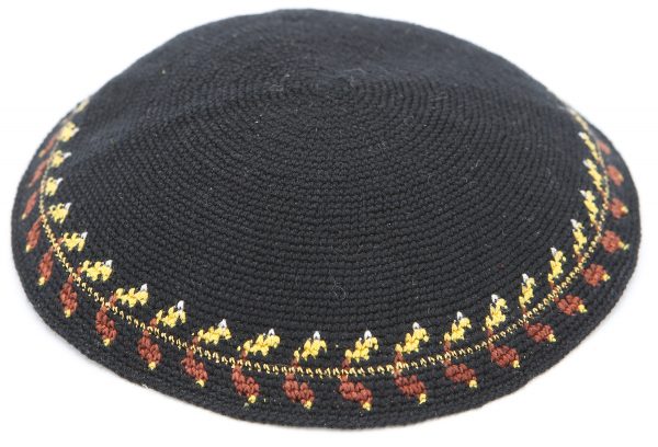 KippaCo Hand Knitted Yarmulke, Knitted Kippah Hat 15 cm-5.9 Inc 036- Hand Knitted Kippah, Kippah. 100% Cotton, Bar Mitzvah Kippah, Wedding Kippah. Best Kippah