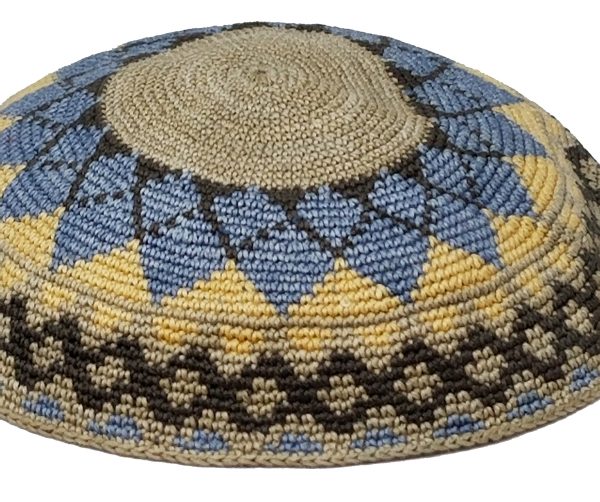 KippaCo Hand Knitted Yarmulke, Knitted Kippah Hat 15 cm 5.9 Inc 116-2-hand knitted kippah, kippah. 100 cotton, Bar Mitzvah kippah, Wedding Kippa
