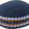 KippaCo Hand Knitted Yarmulke, Knitted Kippah Hat 15 cm 5.9 Inc 129-a-hand knitted kippah, kippah. 100 cotton, Bar Mitzvah kippah, Wedding Kippa