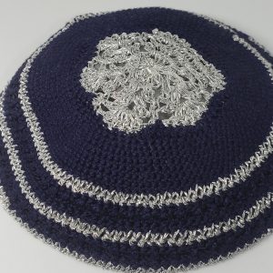 KippaCo Hand Knitted Yarmulke, Knitted Kippah Hat 15 cm 5.9 Inc 135-hand knitted kippah, kippah. 100 cotton, Bar Mitzvah kippah, Wedding Kippa