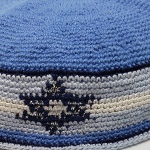 KippaCo Hand Knitted Yarmulke, Knitted Kippah Hat 15 cm 5.9 Inc 143-1-hand knitted kippah, kippah. 100 cotton, Bar Mitzvah kippah, Wedding Kippa