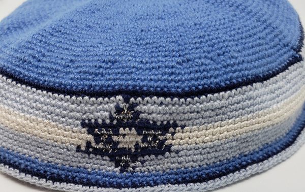 KippaCo Hand Knitted Yarmulke, Knitted Kippah Hat 15 cm 5.9 Inc 143-1-hand knitted kippah, kippah. 100 cotton, Bar Mitzvah kippah, Wedding Kippa