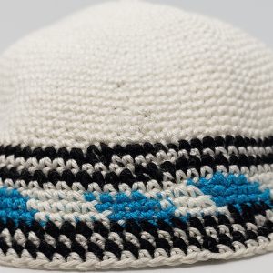 KippaCo Hand Knitted Yarmulke, Knitted Kippah Hat 15 cm 5.9 Inc 148-1-hand knitted kippah, kippah. 100 cotton, Bar Mitzvah kippah, Wedding Kippa