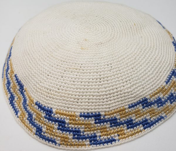 KippaCo Hand Knitted Yarmulke, Knitted Kippah Hat 15 cm 5.9 Inc 150-1-hand knitted kippah, kippah. 100 cotton, Bar Mitzvah kippah, Wedding Kippa