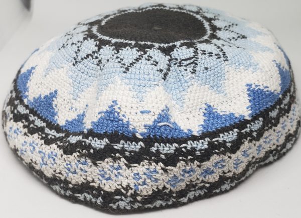 KippaCo Hand Knitted Yarmulke, Knitted Kippah Hat 15 cm 5.9 Inc 158-2-hand knitted kippah, kippah. 100 cotton, Bar Mitzvah kippah, Wedding Kippa