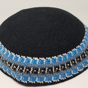 KippaCo Hand Knitted Yarmulke, Knitted Kippah Hat 15 cm 5.9 Inc 163-1-hand knitted kippah, kippah. 100 cotton, Bar Mitzvah kippah, Wedding Kippa