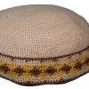 KippaCo Hand Knitted Yarmulke, Knitted Kippah Hat 15 cm 5.9 Inc 167-2-hand knitted kippah, kippah. 100 cotton, Bar Mitzvah kippah, Wedding Kippa