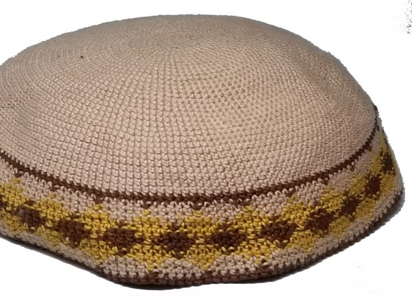 KippaCo Hand Knitted Yarmulke, Knitted Kippah Hat 15 cm 5.9 Inc 167-2-hand knitted kippah, kippah. 100 cotton, Bar Mitzvah kippah, Wedding Kippa