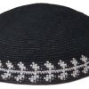 KippaCo Hand Knitted Yarmulke, Knitted Kippah Hat 15 cm 5.9 Inc 181-2-hand knitted kippah, kippah. 100 cotton, Bar Mitzvah kippah, Wedding Kippa