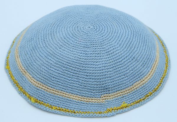 KippaCo Hand Knitted Yarmulke, Knitted Kippah Hat 15 cm5.9 Inc 009-5a hand knitted kippah, kippah. 100% cotton, Bar Mitzvah kippah, Wedding Kippa