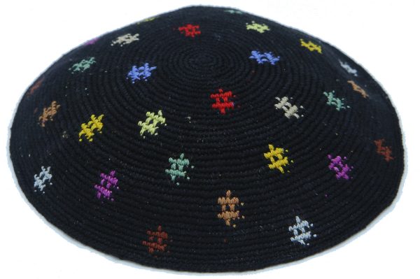 KippaCo Hand Knitted Yarmulke, Knitted Kippah Hat 15 cm5.9 Inc 058a-1hand knitted kippah, kippah. 100% cotton, Bar Mitzvah kippah, Wedding Kippah