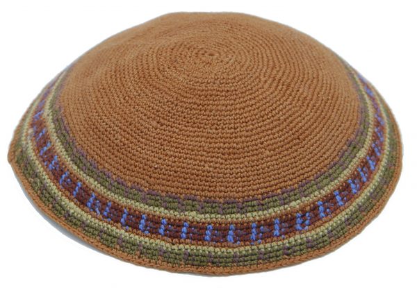 KippaCo Hand Knitted Yarmulke, Knitted Kippah Hat 15 cm5.9 Inc 068a- hand knitted kippah, kippah. 100% cotton, Bar Mitzvah kippah, Wedding Kippah